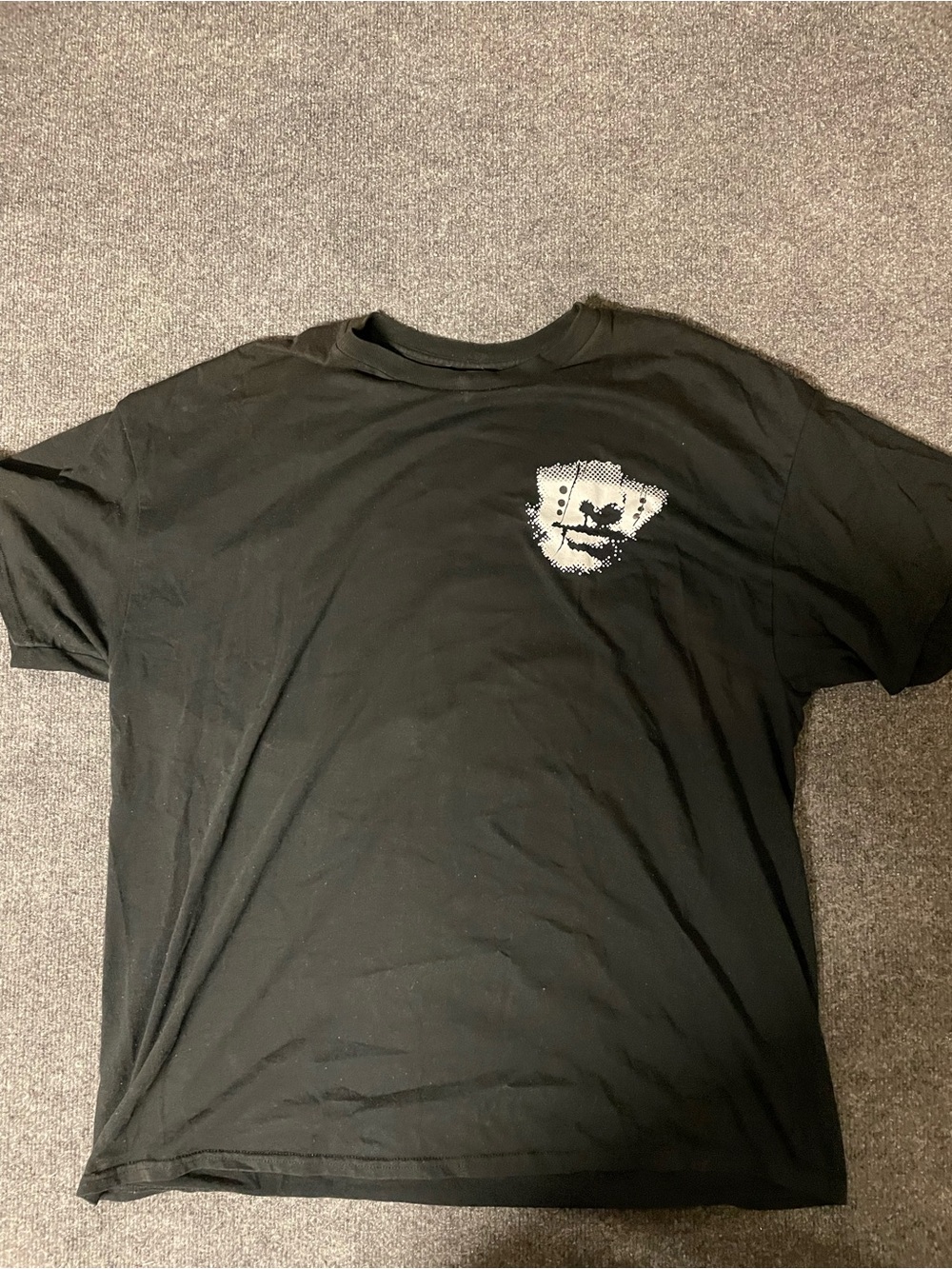 Gildan Black Short-Sleeve Tee with White Pixel Face Graphic